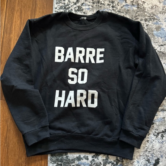 Vintage Sweaters - Barre So Hard funny black sweater